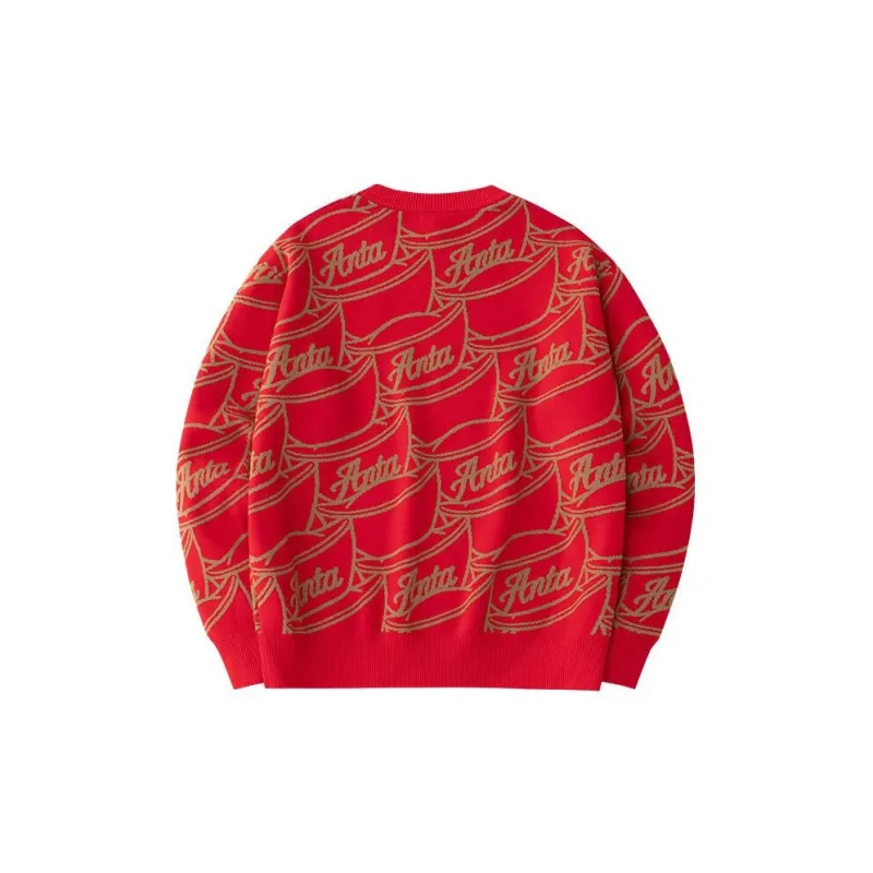 Anta Life Collection Knitwear Men's Rich Red/Chestnut Brown-1