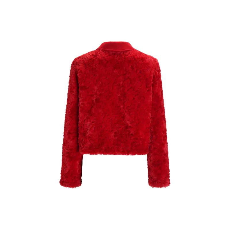 CHIWAWAMEME Velvet feel Coat Women's Red-1