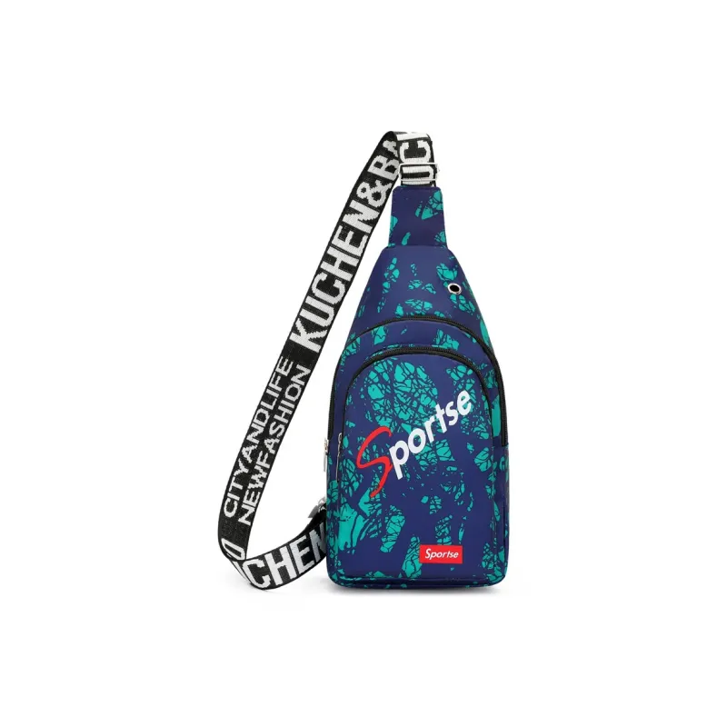Aini Rabbit Oxford Waterdrop Shaped Bag Sling Bag Large Size Unisex Blue/Red/Green/Gray-13