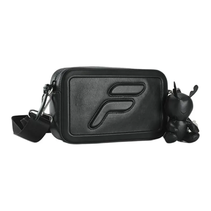 FILA FUSION Polyurethane Shoulder Bag Crossbody Bag Extra Small Unisex Pitch Black-1