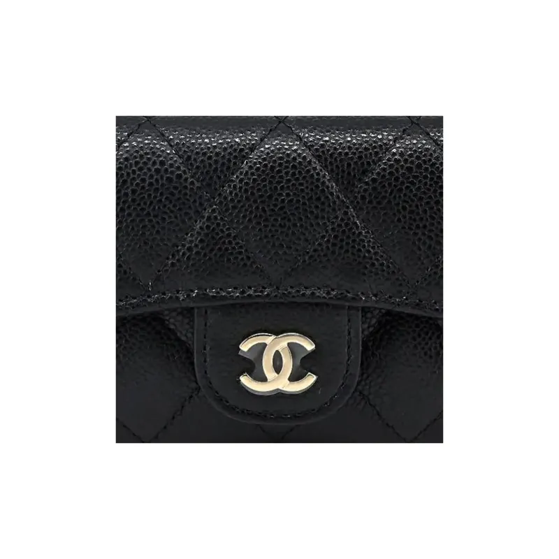 CHANEL Calfskin Coin Purses Key Pouches Women's Black-4