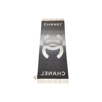 CHANEL Knit Scarves Women's Gray