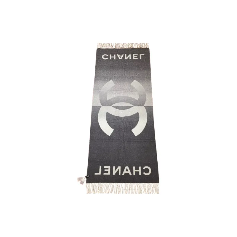 CHANEL Knit Scarves Women's Gray-0
