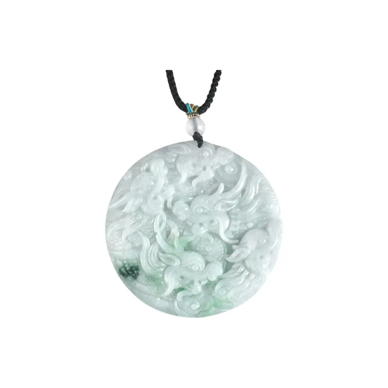 Seven Little Craftsmen Bean Type Jadeite Pendants Unisex-6