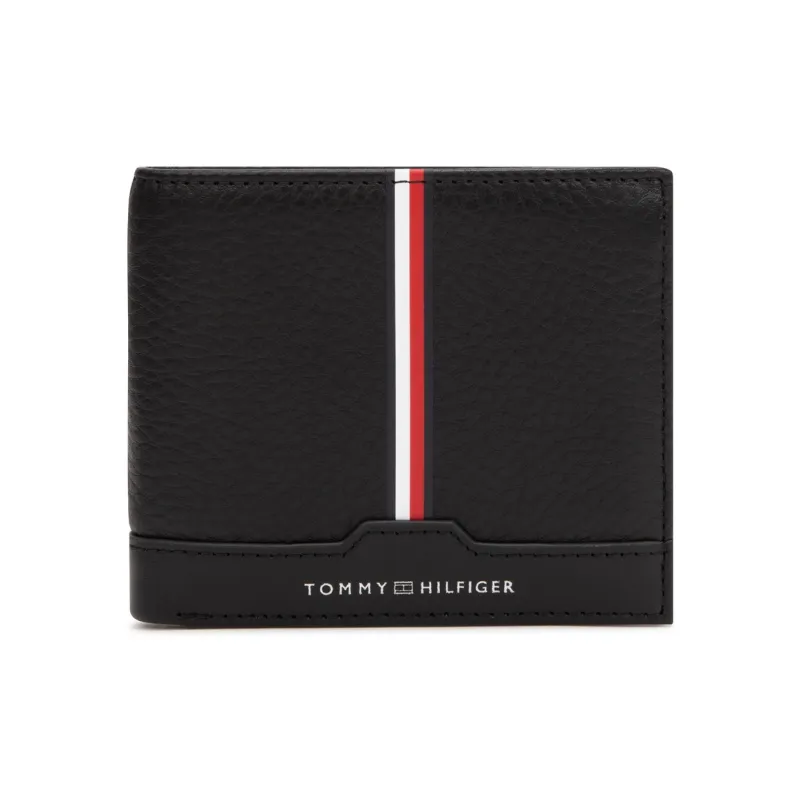 Tommy Hilfiger Cow Leather Wallet Regular Men's Black/White/Red-0