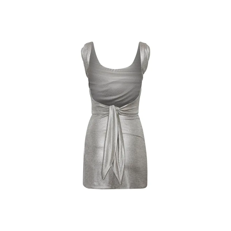 Tiger Mist JOSLIN MINI DRESS Slip Dresses Women's Silver-1