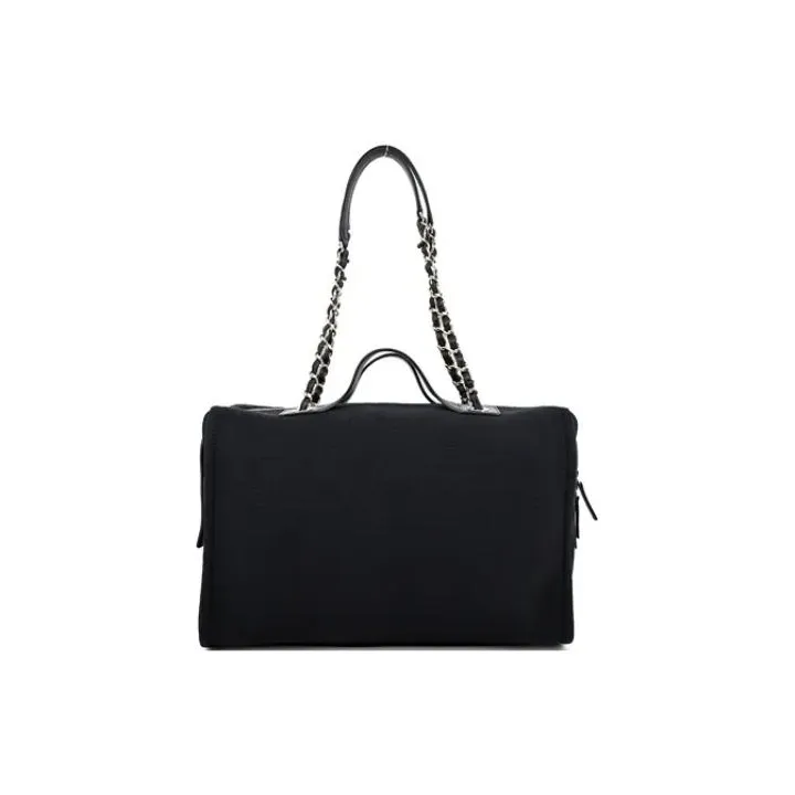 CHANEL Canvas Bag, Handbag, Shoulder Bag Women's Black-2