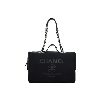 CHANEL Canvas Bag, Handbag, Shoulder Bag Women's Black