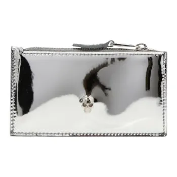 Alexander McQueen Leather Card Holder Women's Silver
