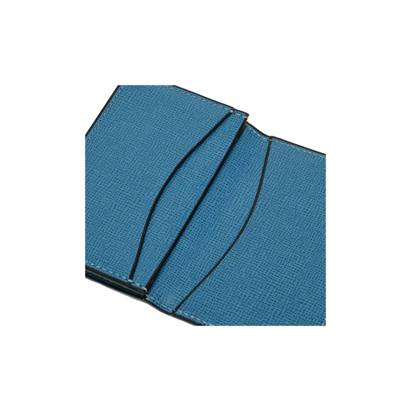 Valextra Calfskin Card Holder Women's Cobalt Blue-2