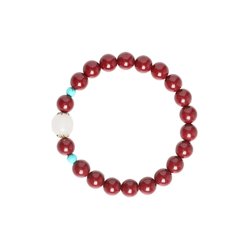 Baozhi Reconstructed Cinnabar Jade Bracelets Unisex-1