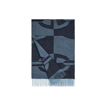 HERMES Knit Scarves Unisex Blue
