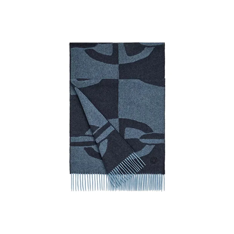 HERMES Knit Scarves Unisex Blue-0
