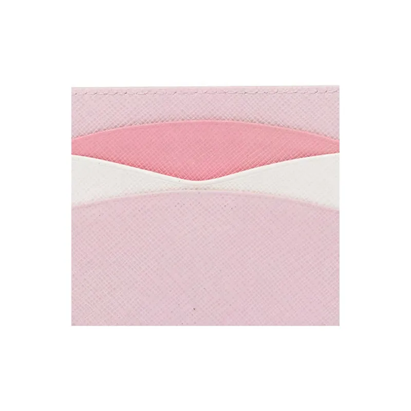 PRADA Saffiano Leather Card Holder Women's Pink-3