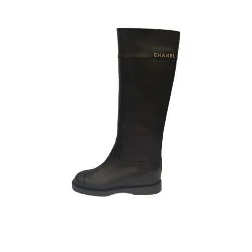 CHANEL Knee-high Boots Women's Black