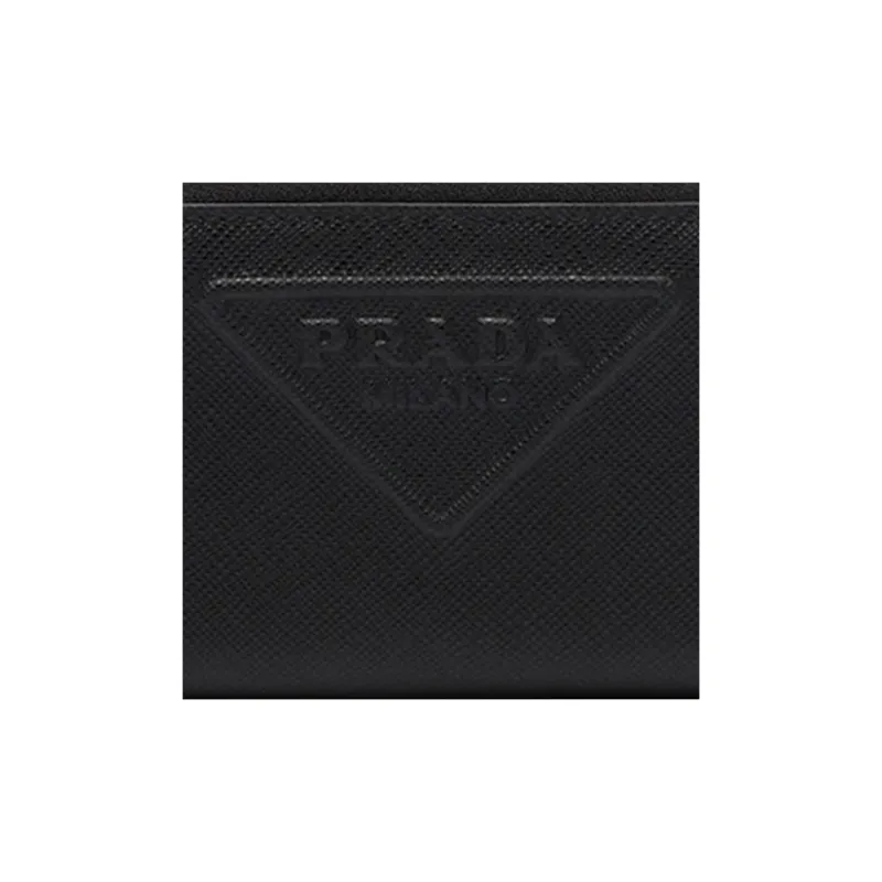 PRADA Saffiano Leather Coin Purse Men's Black-4