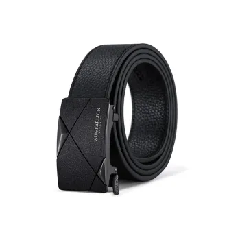 AUGTARLION Genuine Leather Business Fashion For Young Men Leather Belts Men's Black 3.5cm