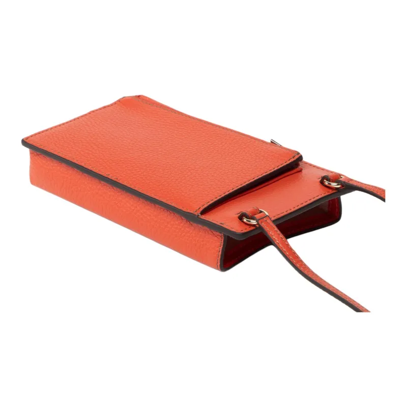 Furla Leather One Shoulder Crossbody Cell Phone Pouch Women's Orange-2
