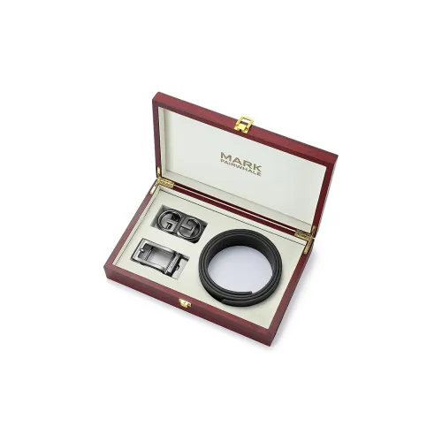 FAIRWHALE Top Grain Cow Leather Double Buckle Head Set Genuine Leather Belt Men's Width 3.5CM