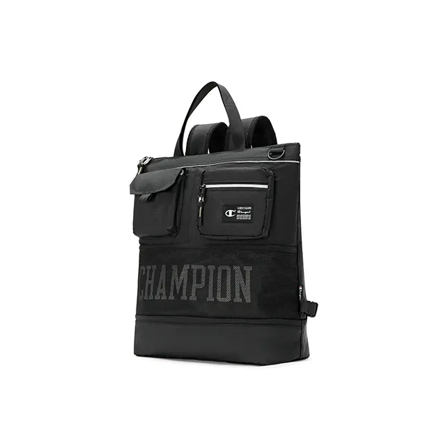 Champion Fabric Backpack Large Size Unisex Black-1