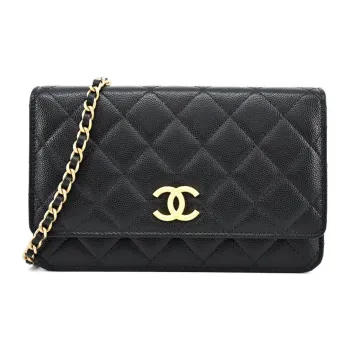 CHANEL WOC Calfskin Shoulder Bag, Crossbody Bag Women's Black