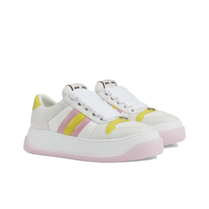 GUCCI Screener Dusty Shoes Low Top Skateboard Shoes Women's Pink-1
