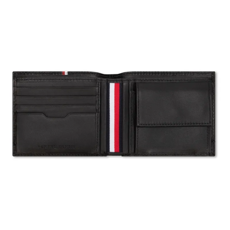 Tommy Hilfiger Cow Leather Wallet Regular Men's Black/White/Red-3