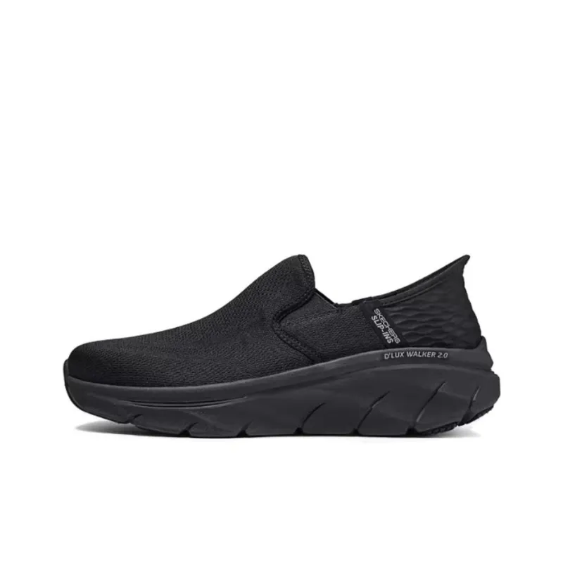 Skechers D'lux Walker Hands Free Slip Ins Lightweight Low Top Casual Shoes Men's All Black-0