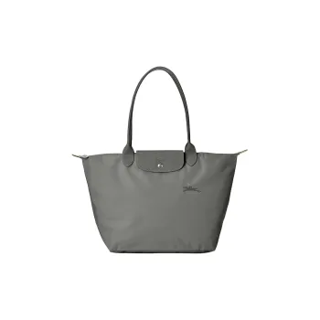 LONGCHAMP Le Pliage Green Canvas With Leather Canvas Bag Handbag Shoulder Bag Large Size Women's Graphite