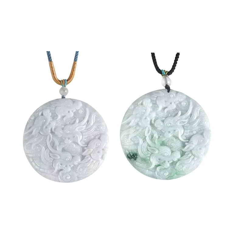 Seven Little Craftsmen Bean Type Jadeite Pendants Unisex-13