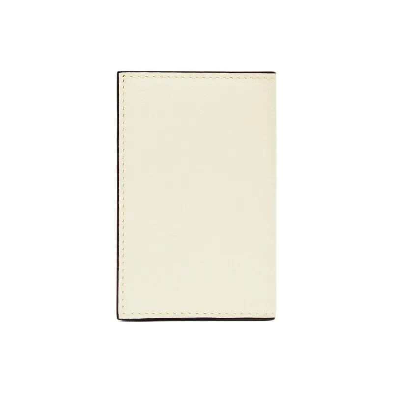 Valextra Calfskin Card Holder Women's White Parchment-1