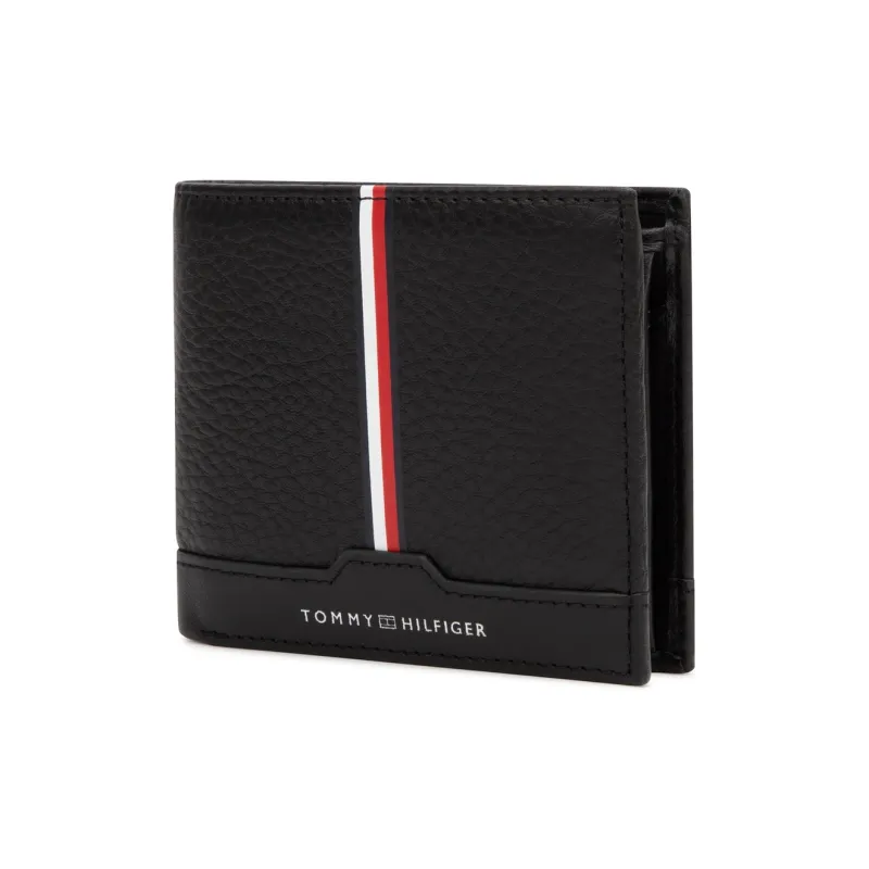 Tommy Hilfiger Cow Leather Wallet Regular Men's Black/White/Red-2