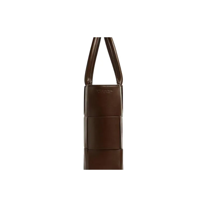 Bottega Veneta Intreccio Woven Calfskin Tote Bag Shopping Bag Handbag Men's Brown-4