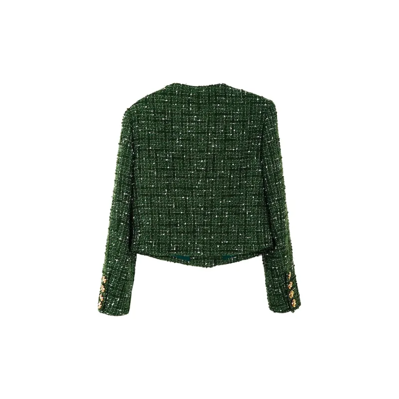 MISSSHINE Cropped Coats Women's Green-1