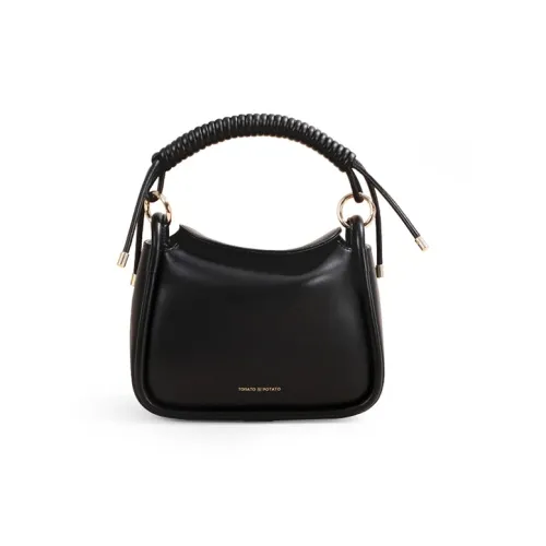 TOMATO&POTATO Cow Leather Shoulder Bag Women's Black