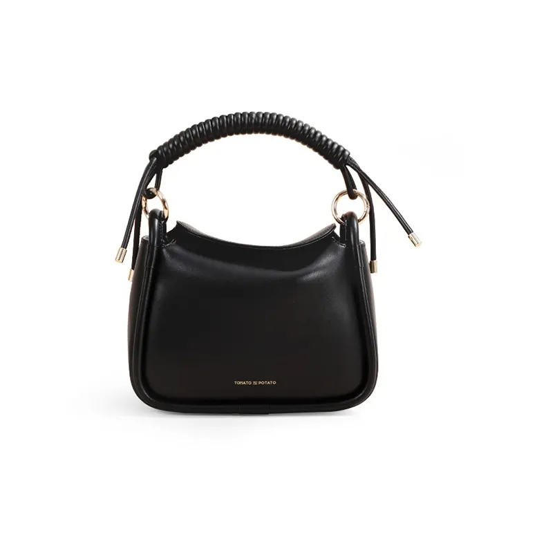 TOMATO&POTATO Cow Leather Shoulder Bag Women's Black-0