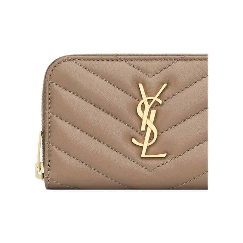 SAINT LAURENT CASSANDRE Lambskin Wallet Women's Dust Gray-4