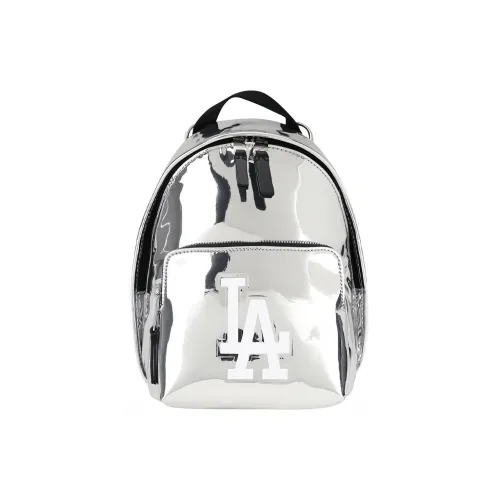 MLB Los Angeles Dodgers Artificial Leather Backpack, Shoulder Bag, Crossbody Bag Regular Unisex Silver