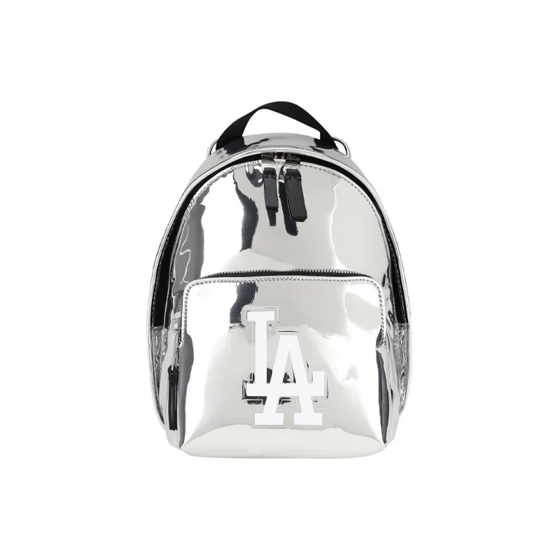 MLB Los Angeles Dodgers Artificial Leather Backpack, Shoulder Bag, Crossbody Bag Regular Unisex Silver-0
