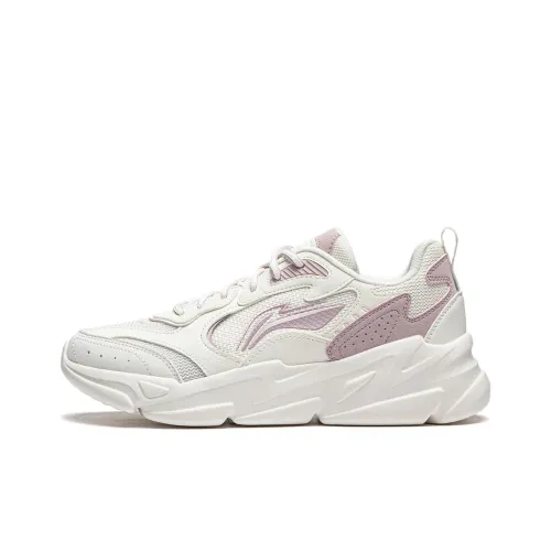 LiNing Cloud Sea Anti-Slip Wear-Resistant Casual Shoes Women's White Pink