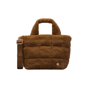 Lululemon Textured Brushed Fabric One Shoulder Handbag Crossbody Bag Women's Caramel