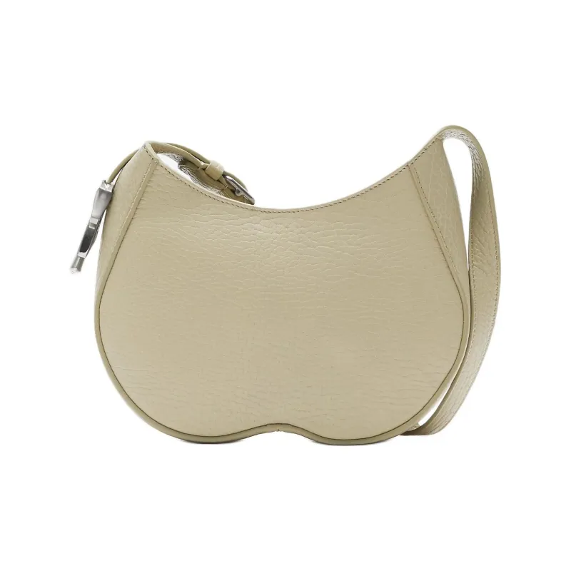 Burberry Textured Calfskin Handbag Shoulder Bag Women's Hunter Beige-0