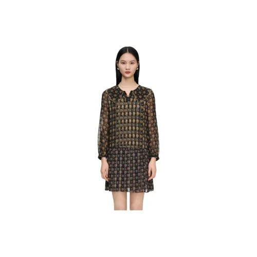 VGRASS STUDIO Long-Sleeved Dresses Women's Black/Gold