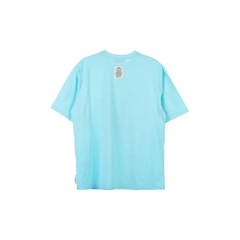 MSGM Drop Shoulder Sleeve T Shirt Women's Blue-1