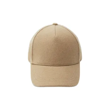 ZARA Polyester Cotton Wool Baseball Caps Unisex Tan