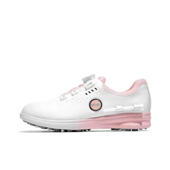 PGM Wear-Resistant Water-Resistant Lightweight Low-Top Golf Shoes Women's White Pink