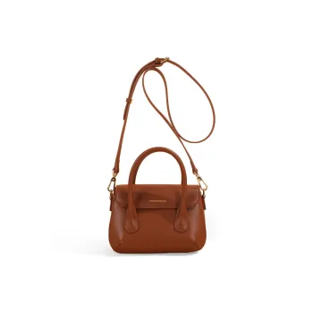 TOMATO&POTATO Cow Leather Crossbody One Shoulder Regular Women's Brown/Black/Ecru