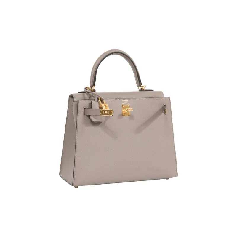 HERMES Kelly Epsom Cow Leather Handbag Women's M8 Gris Asphalte Asphalt Gray-3
