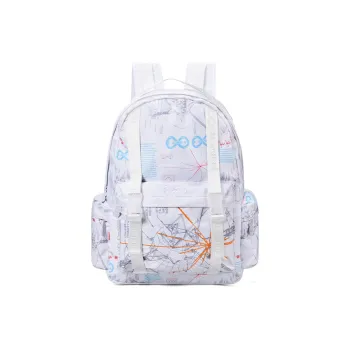 8atheist Polyester School Commute Wear Backpack Regular Unisex Blue And White Blue