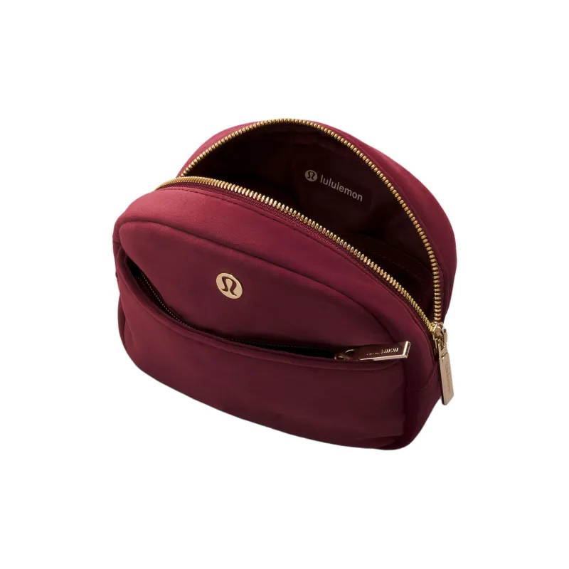 Lululemon Recycled Polyester Storage Bag Mini Women's Wine Berry & Gold-1